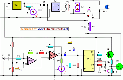 Amplifier Timer Circuit Schematic circuit