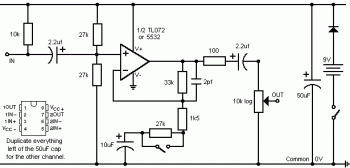 Stereo Electret Mic Preamplifier circuit