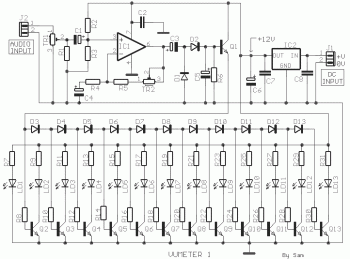 12 led vu meter circuit – Circuit Schematic