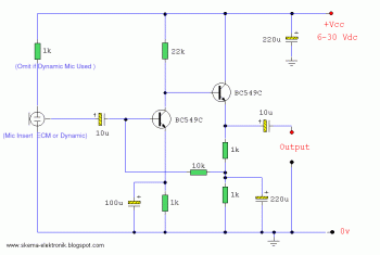 ecm mic preamplifier – Circuit Schematic