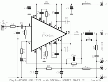Power Audio Amplifier based on STK400xx circuit