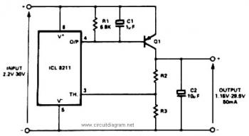 positive voltage regulator circuit with circuit