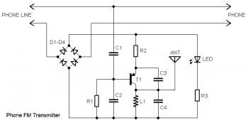 home telephone fm transmitter circuit