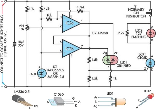 Car Battery Failure Detector circuit