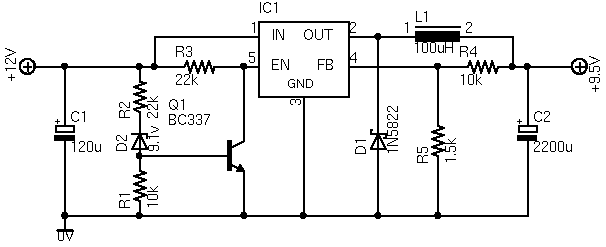 A 12V Car Charger For ASUS Eee Notebook circuit