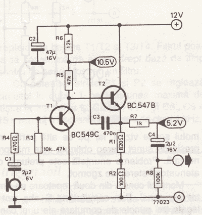 Dynamic Microphone Amplifier – Circuit Schematic
