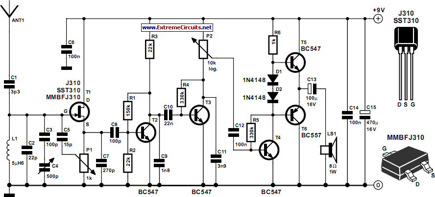 Tuned Radio Frequency TRF Receiver circuit