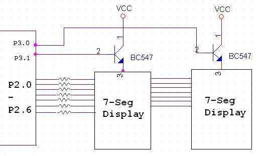 Interfacing seven segment to microcontroller circuit