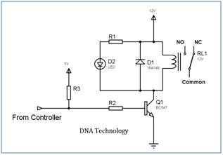 Interfacing Relay To Microcontroller – Circuit Schematic