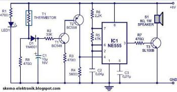 Simple fire alarm circuit using IC timer NE555 circuit