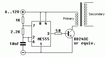 solid state tesla coil with 555 timer – Circuit Schematic