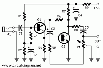 Portable Mic Pre-amp – Circuit Schematic