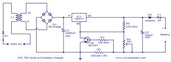 24v lead acid battery charger diagram circuit