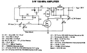 5w 150mhz rf amplifier circuit