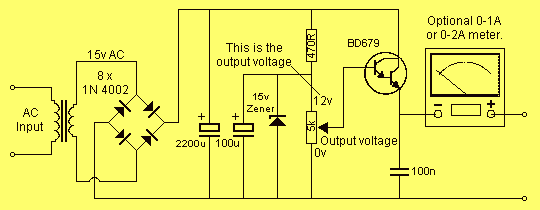 0-12V 2A power supply circuit