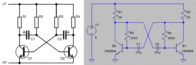 astable multivibrator circuit