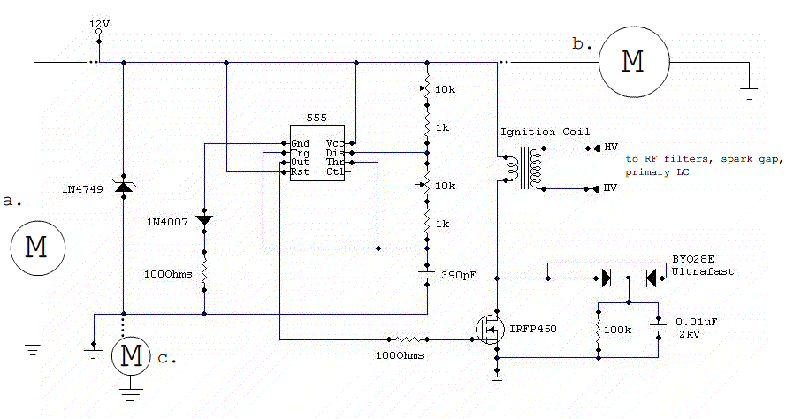 dc tesla coil circuit