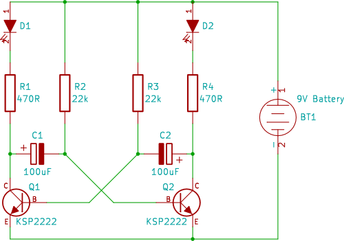 dual LED flasher circuit