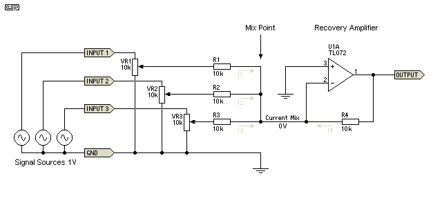 audio mixing – Circuit Schematic