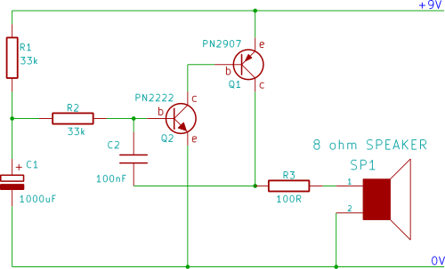 rising pitch siren circuit