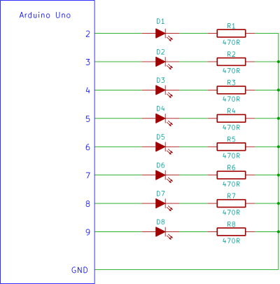 arduino knight rider circuit