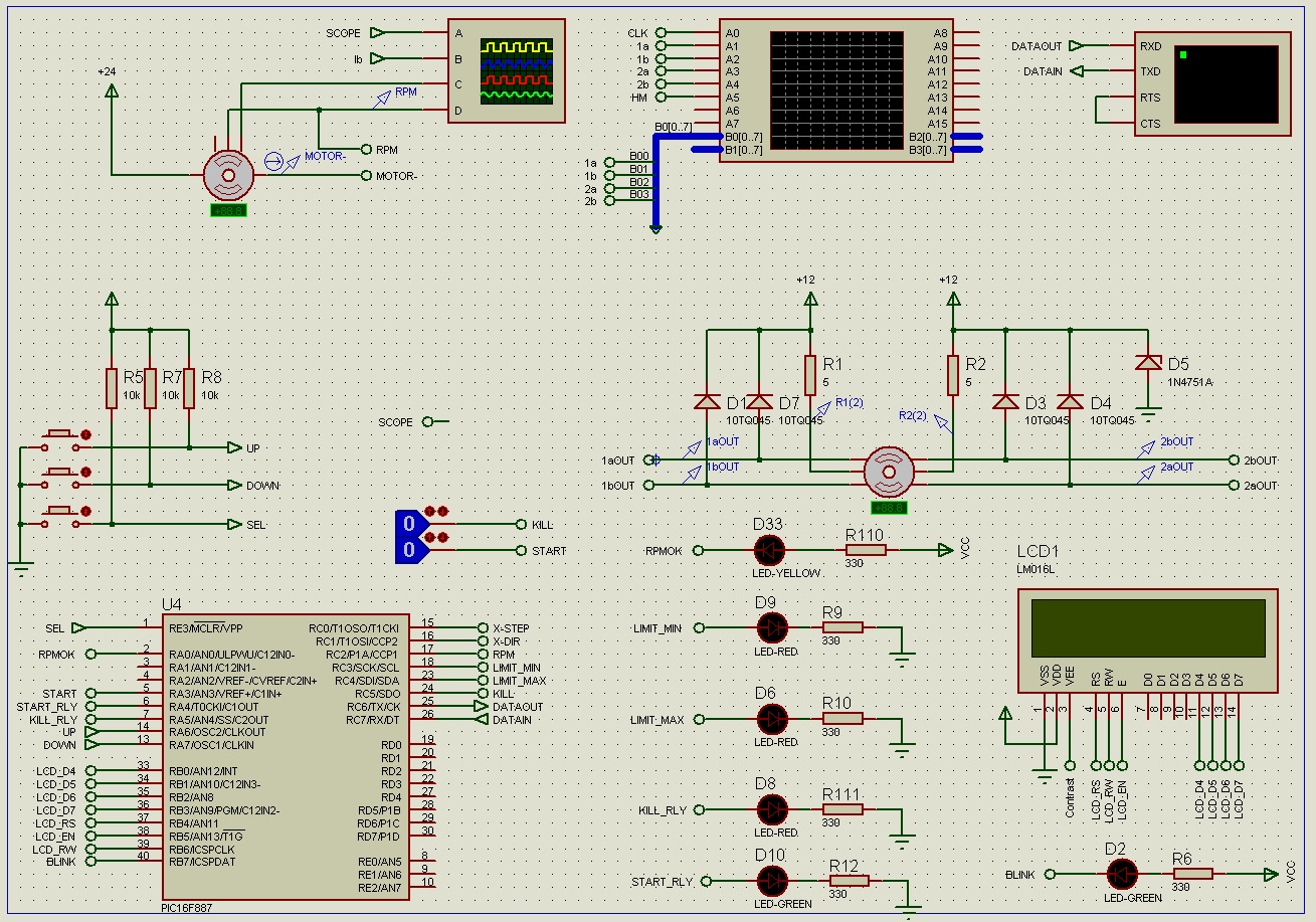 pic based pid motor control proteus simulation ii circuit