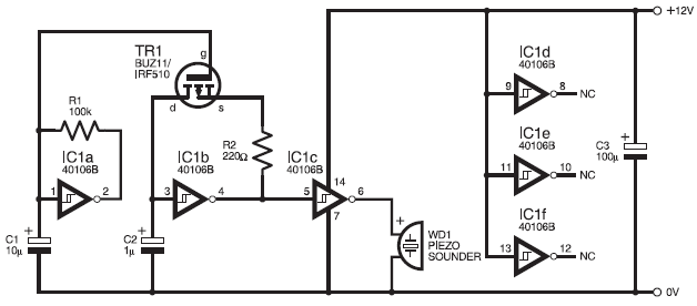 Simple Siren – Circuit Schematic