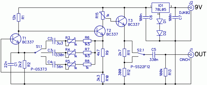 sine wave generator with low distortion circuit