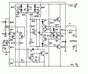 100W Audio Amplifier Transistor used BDW83D – Circuit Schematic