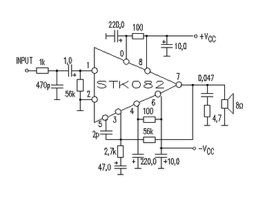 35w audio amplifier circuit by stk082 circuit