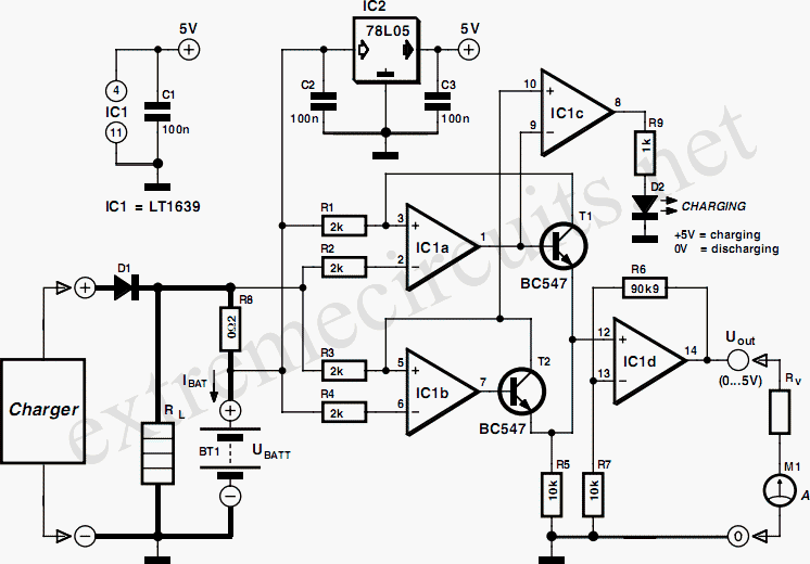 Battery Charger Display Using LT1639 – Circuit Schematic