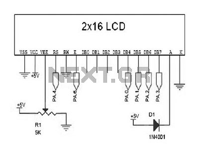 control interfacing lcd circuit