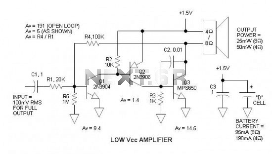 Low Vcc Amplifier Schematic – Circuit Schematic