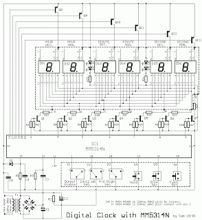 MM5314N Driven Digital Clock Circuit