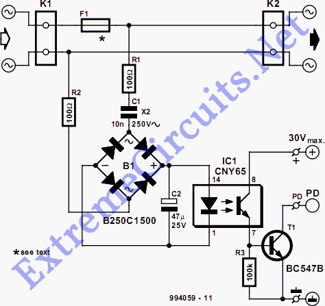 mains voltage detector circuit