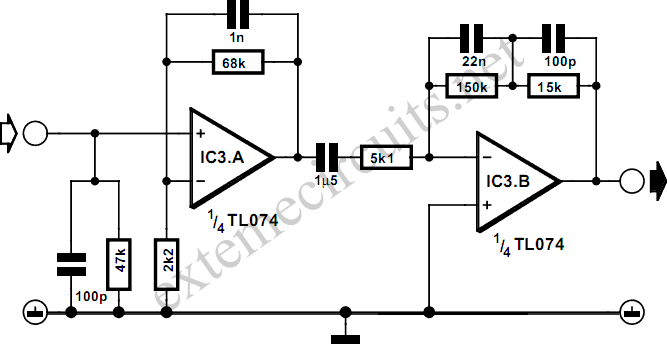 RIAA Phono Preamplifier – Circuit Schematic
