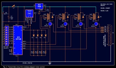 PC Based Wireless Stepper Motor control Circuit PCB circuit
