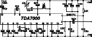 Schematics VHF FM Receiver TDA7000 88-108 MHz – Circuit Schematic