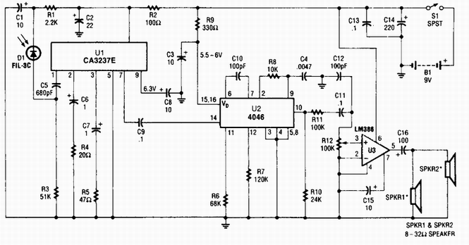 wireless ir headphone receiver circuit
