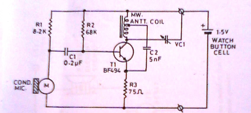 ultra miniature transmitter circuit