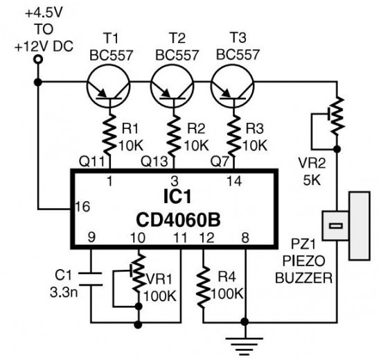 phone ringtone generator circuit – Circuit Schematic