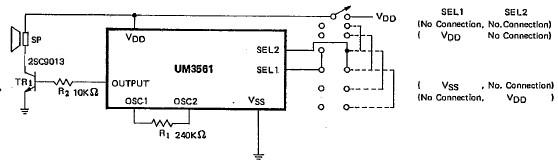 UM3561 electronic siren circuit diagram – Circuit Schematic
