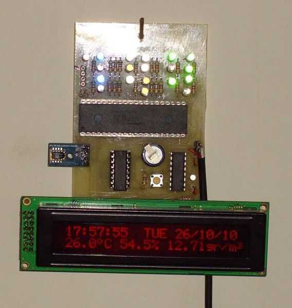 Digital clock with thermometer and hygrometer – Circuit Schematic