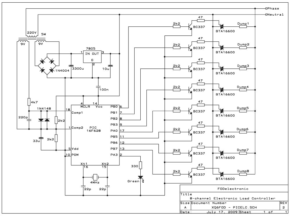 PIC hydro system controller – Circuit Schematic