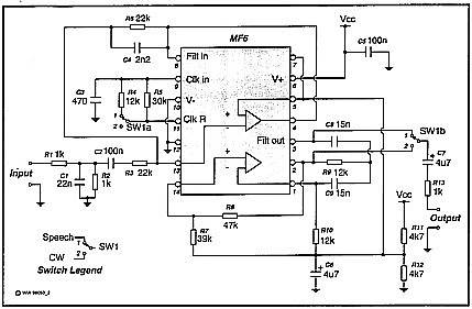 Speech Filter – Circuit Schematic