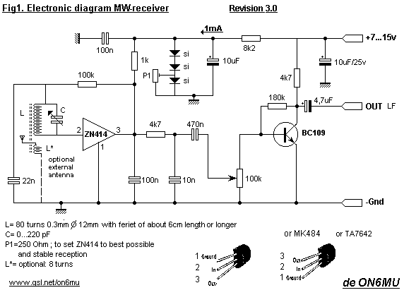 Medium Wave radio reciever circuit