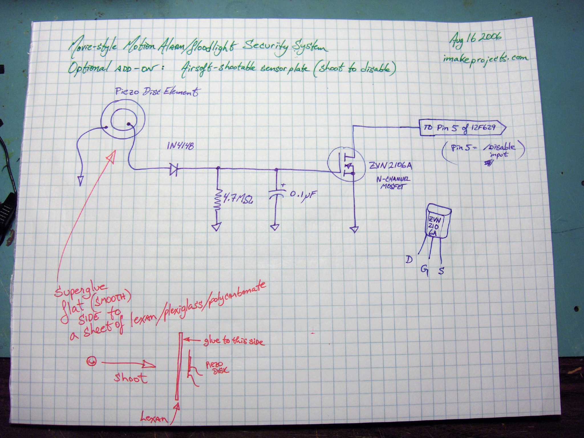 stealth action motion sensor system – Circuit Schematic