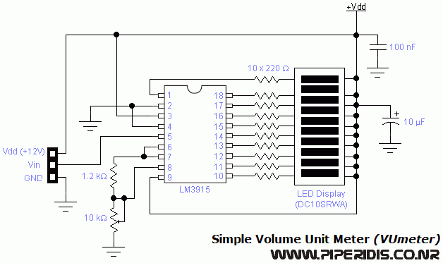 vu meter circuit – Circuit Schematic