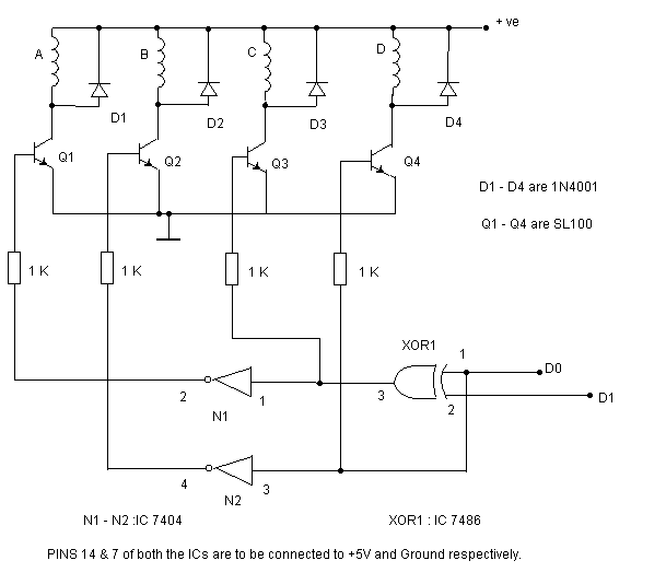 Simple stepper motor controller – Circuit Schematic