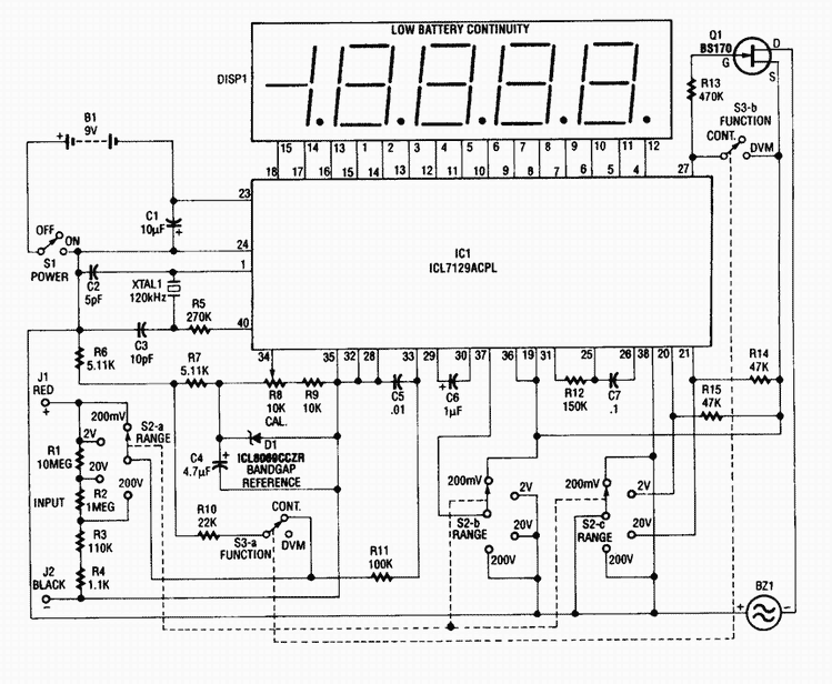 Digital Voltmeter with ICL7129ACPL AD converter circuit